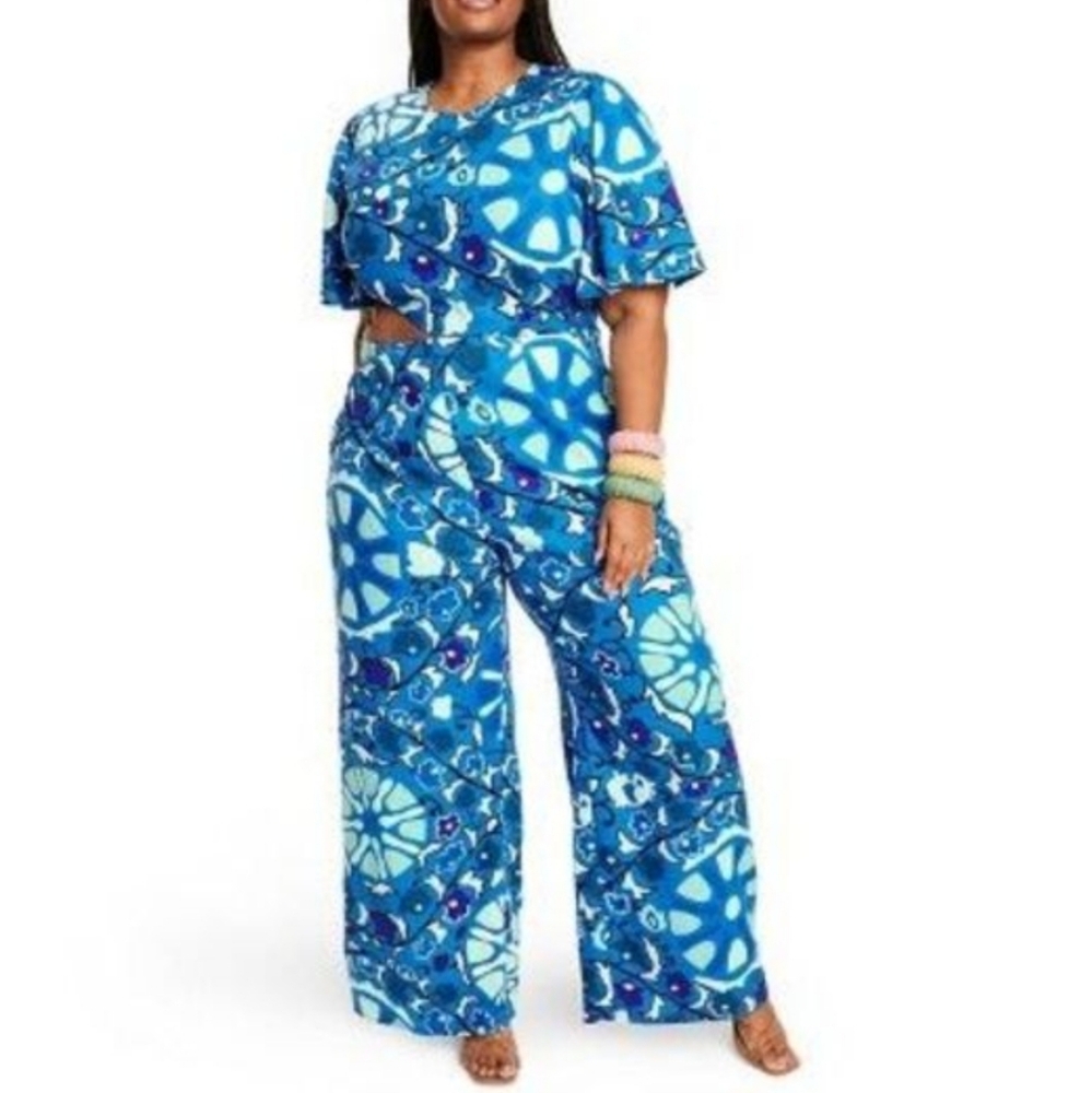 RHODE Blue Patterned Jumpsuit